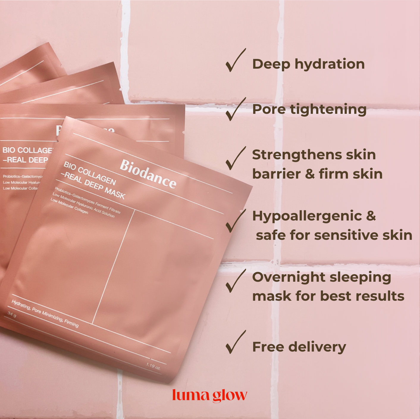 Luma Glow™ Bio-Collagen Mask (4 pack)